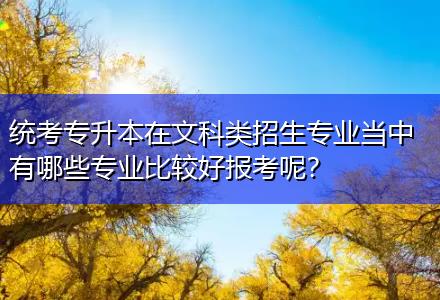 統(tǒng)考專升本在文科類招生專業(yè)當(dāng)中有哪些專業(yè)比較好報(bào)考呢？