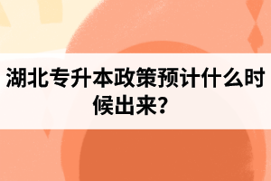 湖北專升本政策預計什么時候出來？報名前需要做好哪些事情？