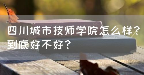 四川城市技師學院怎么樣？到底好不好？(圖1)