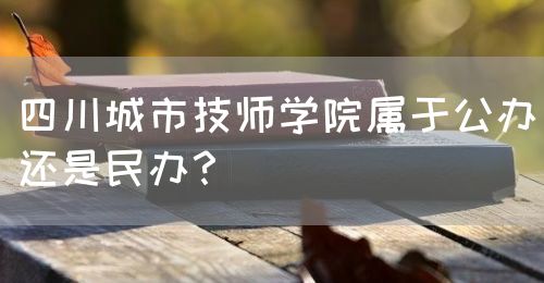 四川城市技師學(xué)院屬于公辦還是民辦？(圖1)