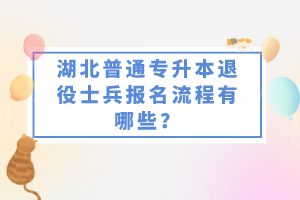 湖北普通專升本退役士兵報名流程有哪些？