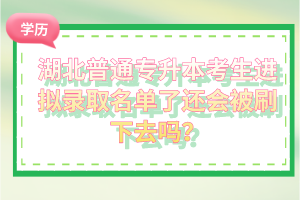 湖北普通專升本考生進擬錄取名單了還會被刷下去嗎？