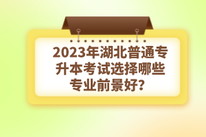 2023年湖北普通專升本考試選擇哪些專業(yè)前景好？
