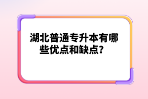 湖北普通專升本有哪些優(yōu)點(diǎn)和缺點(diǎn)？