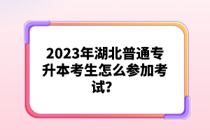 2023年湖北普通專升本考生怎么參加考試？