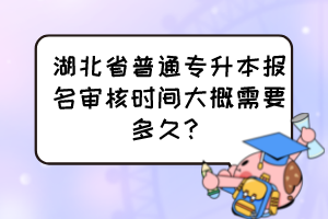 湖北省普通專(zhuān)升本報(bào)名審核時(shí)間大概需要多久？